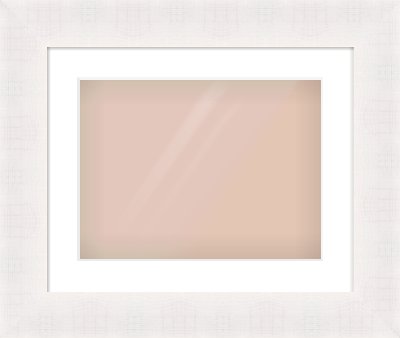 Rough Cut Effect Flat Frame for 40 × 30cm artwork, with Smooth White Single Mount