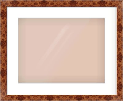 Brown Flat Frame for 40 × 30cm artwork, with Smooth White Single Mount