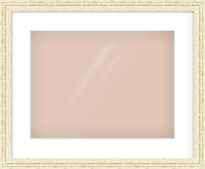 Distressed Cream Wood Grain Flat Frame for 40 × 30cm artwork, with Smooth White Single Mount