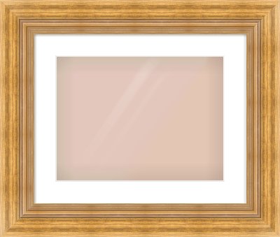 Gold Reverse Frame for 400 × 300mm artwork, with Smooth White Single Mount