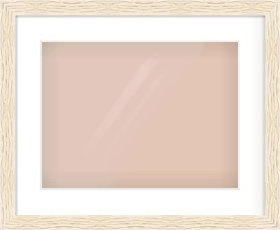 Ivory Flat Frame for 40 × 30cm artwork, with Smooth White Single Mount