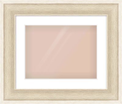 Silver / White Scoop Frame for 400 × 300mm artwork, with Smooth White Single Mount