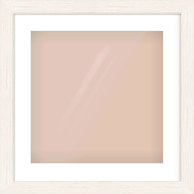 Ivory Driftwood Flat Frame for 40 × 40cm artwork, with Smooth White Single Mount