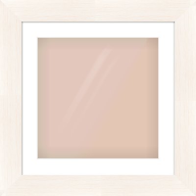 Ivory Driftwood Flat Frame for 40 × 40cm artwork, with Smooth White Single Mount