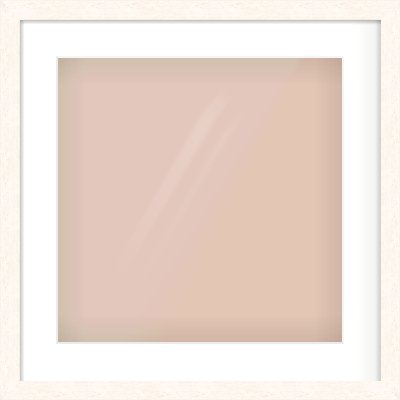 Ivory Flat Frame for 40 × 40cm artwork, with Smooth White Single Mount