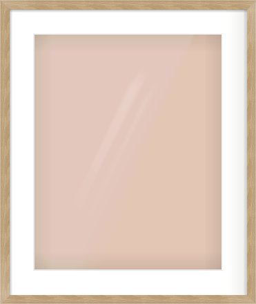 Oak Veneer Flat Frame for 40 × 50cm artwork, with Smooth White Single Mount