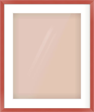 Red Paint Flat Frame for 40 × 50cm artwork, with Smooth White Single Mount