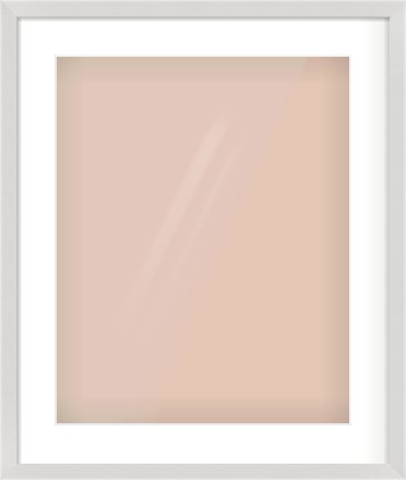 Silver Flat Frame for 40 × 50cm artwork, with Smooth White Single Mount