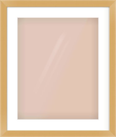 Matte Gold Flat Frame for 40 × 50cm artwork, with Smooth White Single Mount