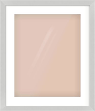 Matte Silver Flat Frame for 40 × 50cm artwork, with Smooth White Single Mount