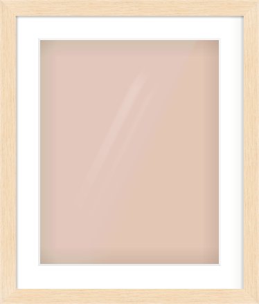 Natural wood Flat Frame for 40 × 50cm artwork, with Smooth White Single Mount