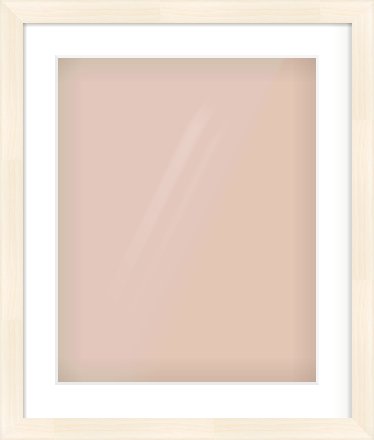 Natural Wood Flat Frame for 40 × 50cm artwork, with Smooth White Single Mount