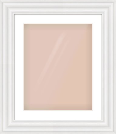 White Spoon Frame for 40 × 50cm artwork, with Smooth White Single Mount
