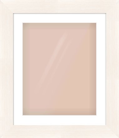 Ivory Driftwood Flat Frame for 40 × 50cm artwork, with Smooth White Single Mount