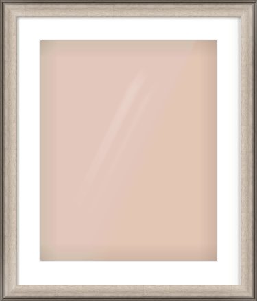 Champagne Silver Scoop Frame for 40 × 50cm artwork, with Smooth White Single Mount