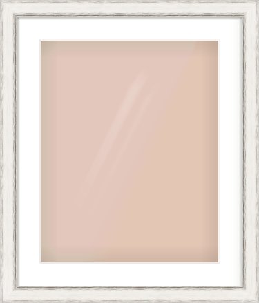 Black/Silver Flat Frame for 40 × 50cm artwork, with Smooth White Single Mount