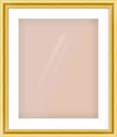 Gold Cushion Frame for 40 × 50cm artwork, with Smooth White Single Mount