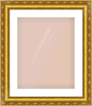 Gold Spoon Frame for 40 × 50cm artwork, with Smooth White Single Mount
