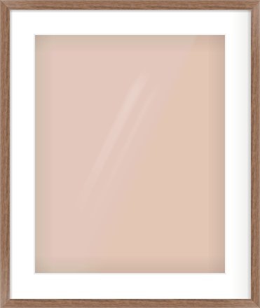 Walnut Flat Frame for 40 × 50cm artwork, with Smooth White Single Mount