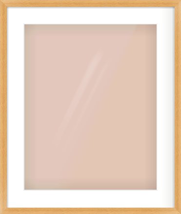 Oak Veneer Flat Frame for 40 × 50cm artwork, with Smooth White Single Mount