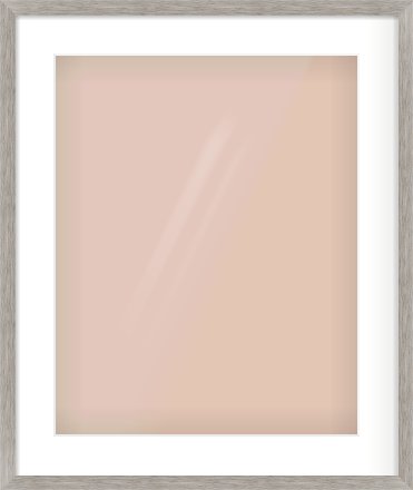 Grey Wood Grain Flat Frame for 40 × 50cm artwork, with Smooth White Single Mount