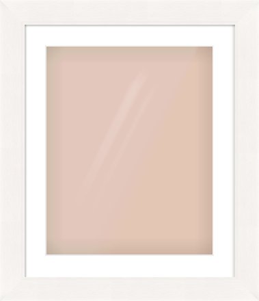 White Beveled Frame for 40 × 50cm artwork, with Smooth White Single Mount