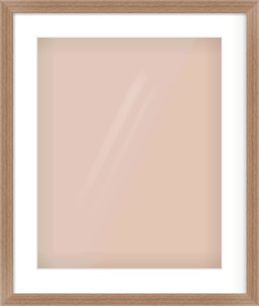 Walnut Flat Frame for 40 × 50cm artwork, with Smooth White Single Mount