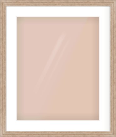 Light Walnut Flat Frame for 40 × 50cm artwork, with Smooth White Single Mount