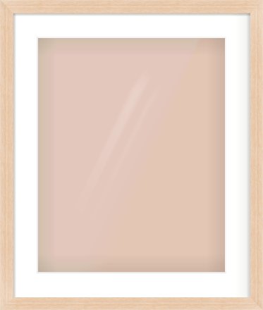 Light Oak Veneer Flat Frame for 40 × 50cm artwork, with Smooth White Single Mount