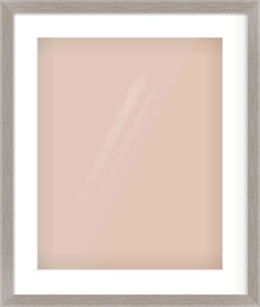 Grey Flat Frame for 40 × 50cm artwork, with Smooth White Single Mount
