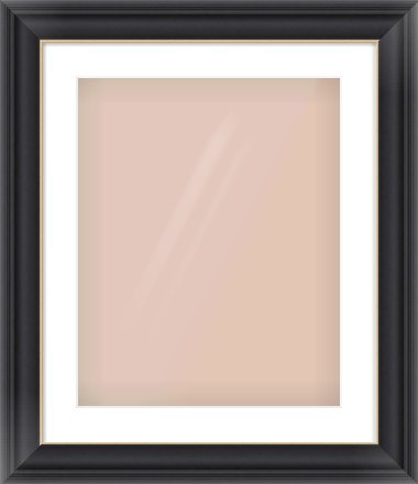 Black/Gold Scoop Frame for 40 × 50cm artwork, with Smooth White Single Mount