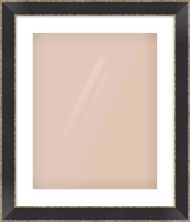 Black & Champagne Silver Bevel Frame for 40 × 50cm artwork, with Smooth White Single Mount