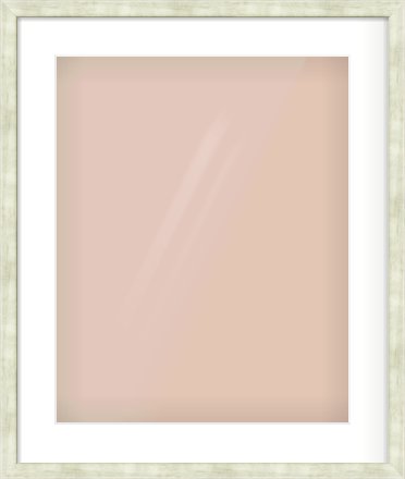 Champagne Flat Frame for 40 × 50cm artwork, with Smooth White Single Mount