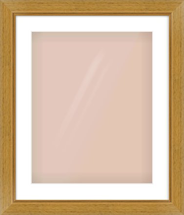 Gold Flat Frame for 40 × 50cm artwork, with Smooth White Single Mount