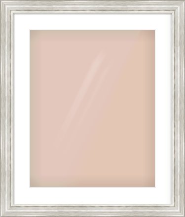 Silver Scoop Frame for 40 × 50cm artwork, with Smooth White Single Mount