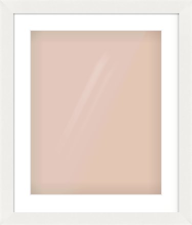 White Flat Frame for 40 × 50cm artwork, with Smooth White Single Mount