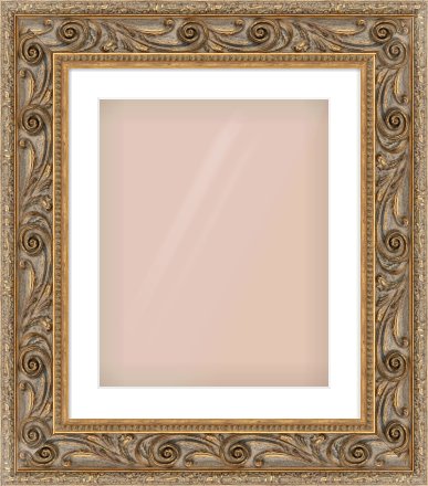 Gold Spoon Frame for 40 × 50cm artwork, with Smooth White Single Mount