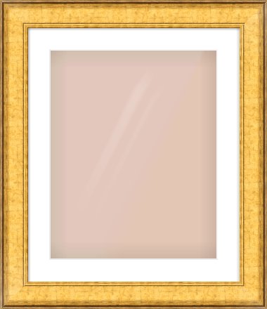 Gold Flat Frame for 40 × 50cm artwork, with Smooth White Single Mount