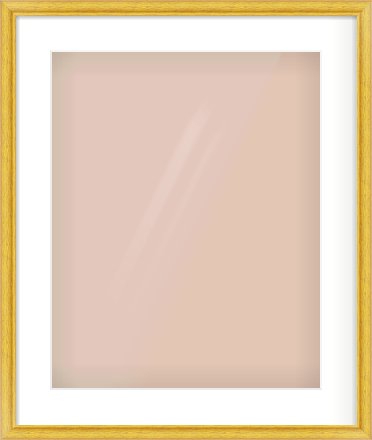 Gold Cushion Frame for 40 × 50cm artwork, with Smooth White Single Mount