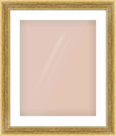 Gold Flat Frame for 40 × 50cm artwork, with Smooth White Single Mount