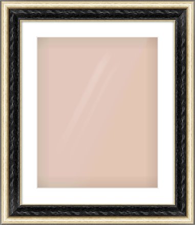 Black & Champagne Silver Spoon Frame for 40 × 50cm artwork, with Smooth White Single Mount