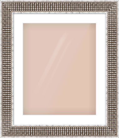 Silver Flat Frame for 40 × 50cm artwork, with Smooth White Single Mount
