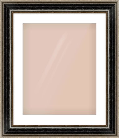 Black & Champagne Silver Spoon Frame for 40 × 50cm artwork, with Smooth White Single Mount