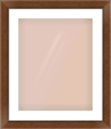 Brown Flat Frame for 40 × 50cm artwork, with Smooth White Single Mount