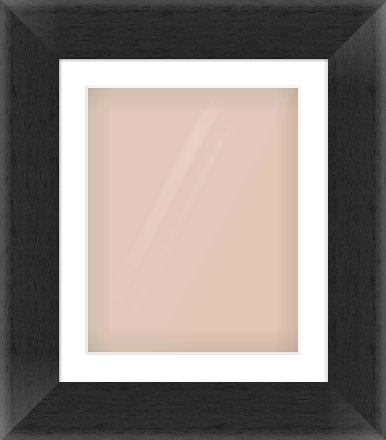 Black Flat Frame for 40 × 50cm artwork, with Smooth White Single Mount