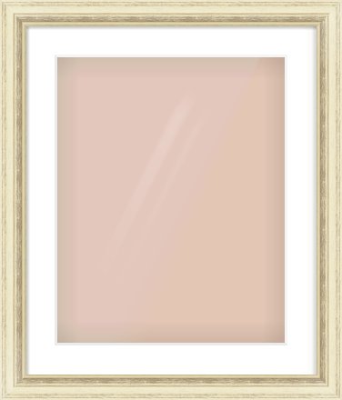 Ivory Distressed Frame for 40 × 50cm artwork, with Smooth White Single Mount