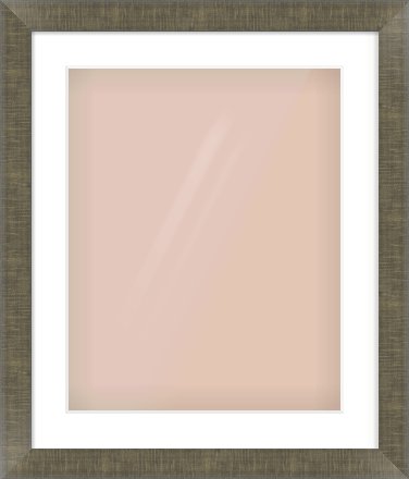 Brushed Pewter Flat Frame for 40 × 50cm artwork, with Smooth White Single Mount