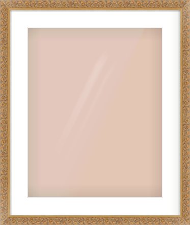 Gold Scoop Frame for 40 × 50cm artwork, with Smooth White Single Mount