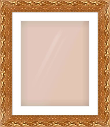 Gold Spoon Frame for 40 × 50cm artwork, with Smooth White Single Mount