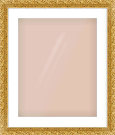 Gold Spoon Frame for 40 × 50cm artwork, with Smooth White Single Mount